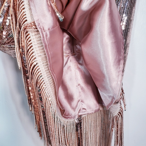 NWT Alex Marie Fringe Gold Sequins Party Dress - Picture 8 of 11